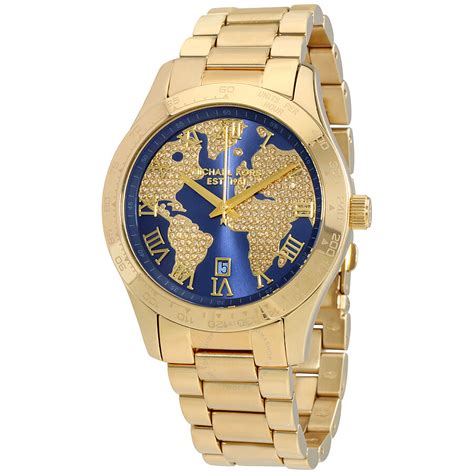 blue and gold michael kors watch|mini dial designer watch gold.